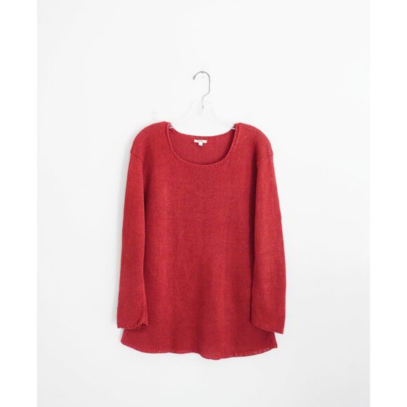 Dosa Amaranth Pink Linen Knit Long Sleeve Sweater size 3 US Large - Picture 3 of 5